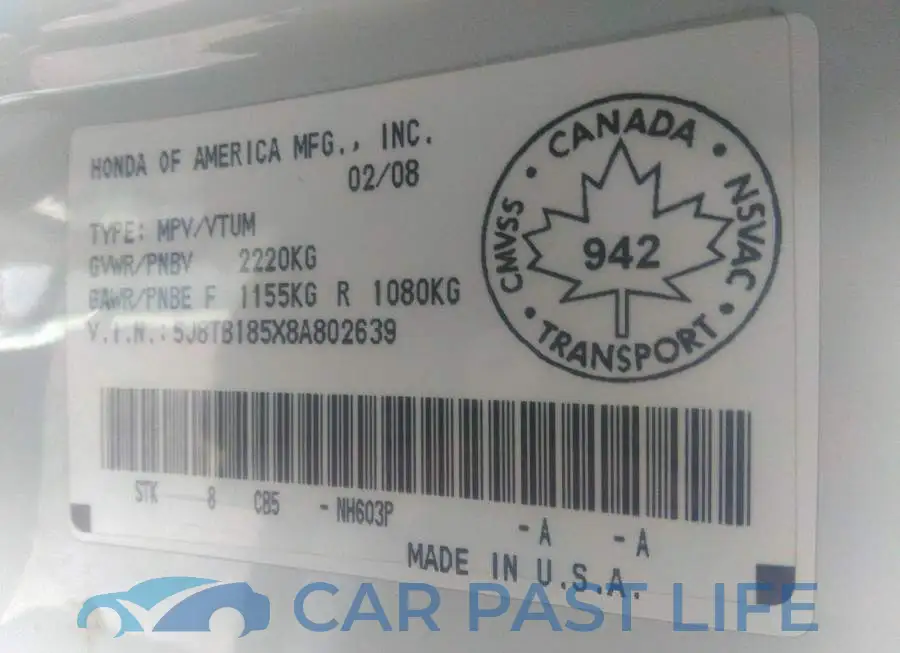 5J8TB185X8A802639# 9