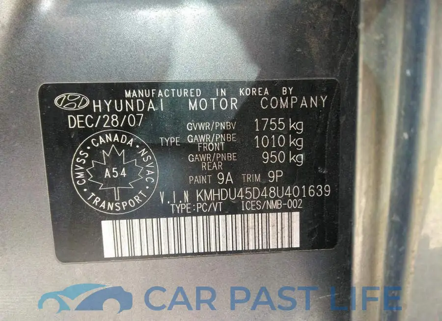 KMHDU45D48U401639# 9