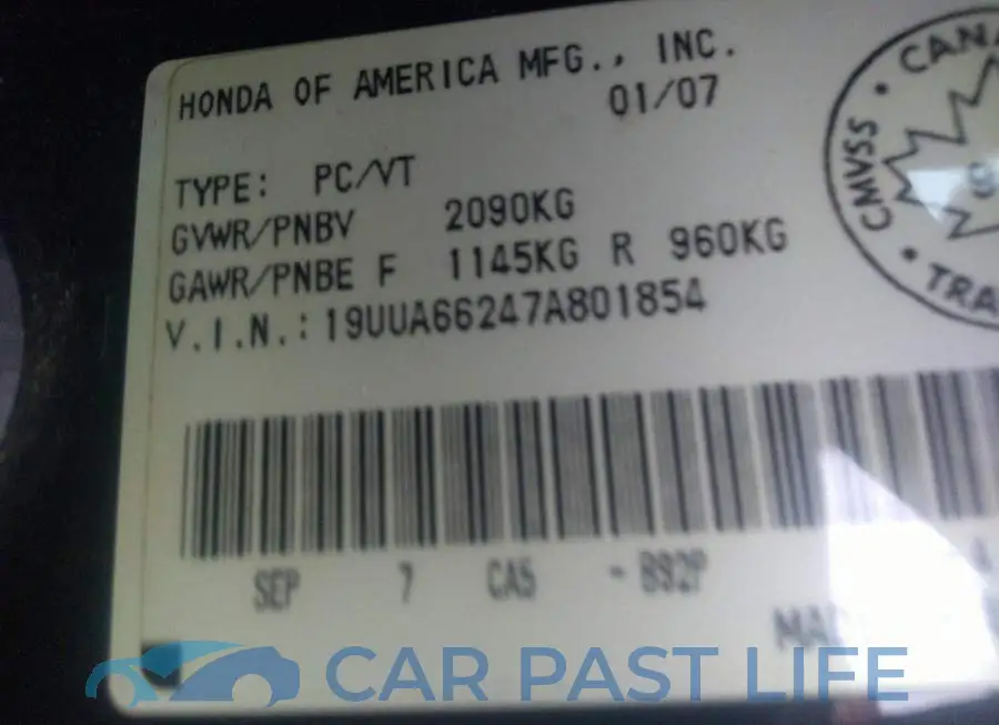 19UUA66247A801854# 9
