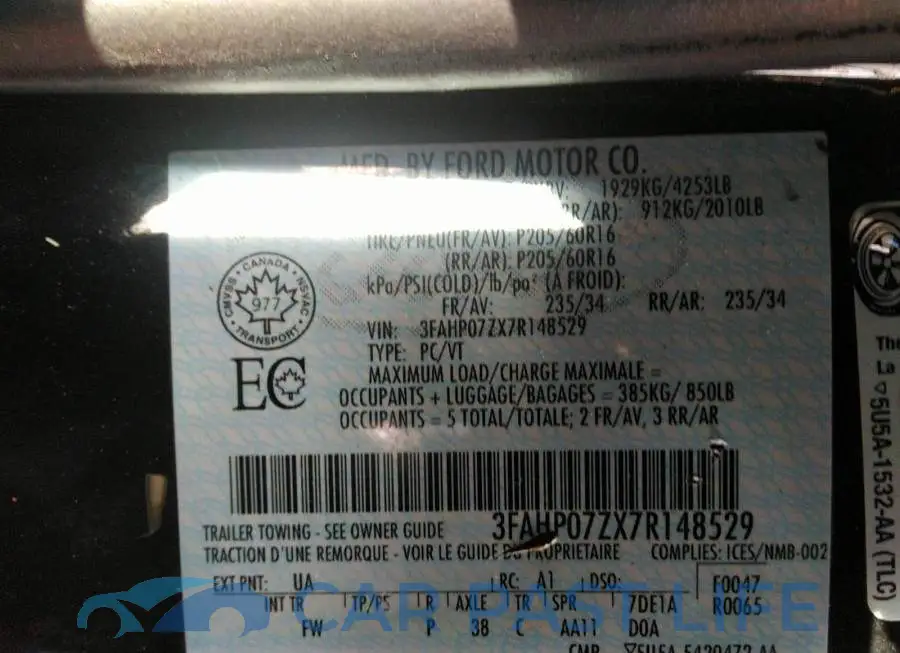 3FAHP07ZX7R148529# 9