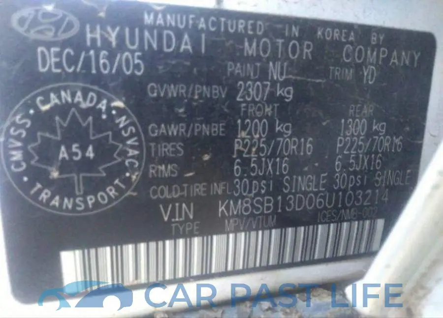 KM8SB13D06U103214# 10