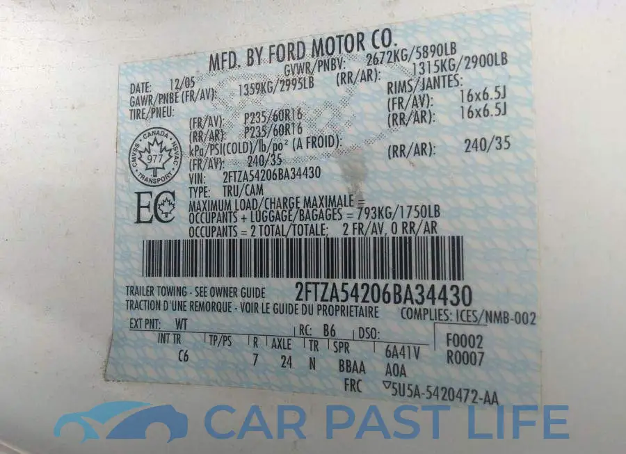 2FTZA54206BA34430# 9