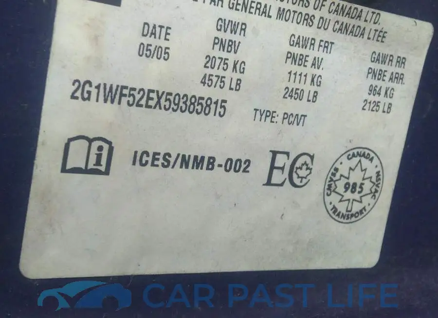 2G1WF52EX59385815# 9