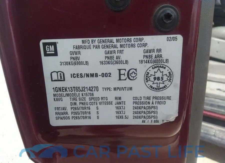 1GNEK13T65J214270# 9