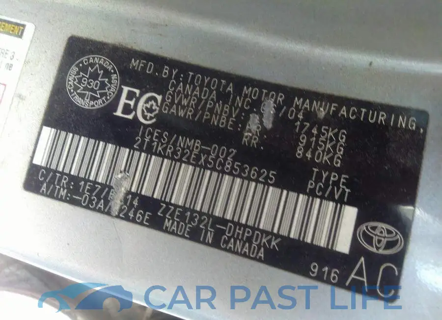 2T1KR32EX5C853625# 9