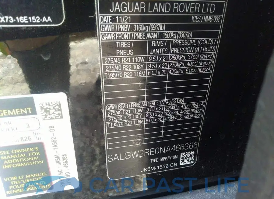SALGW2RE0NA466366# 9