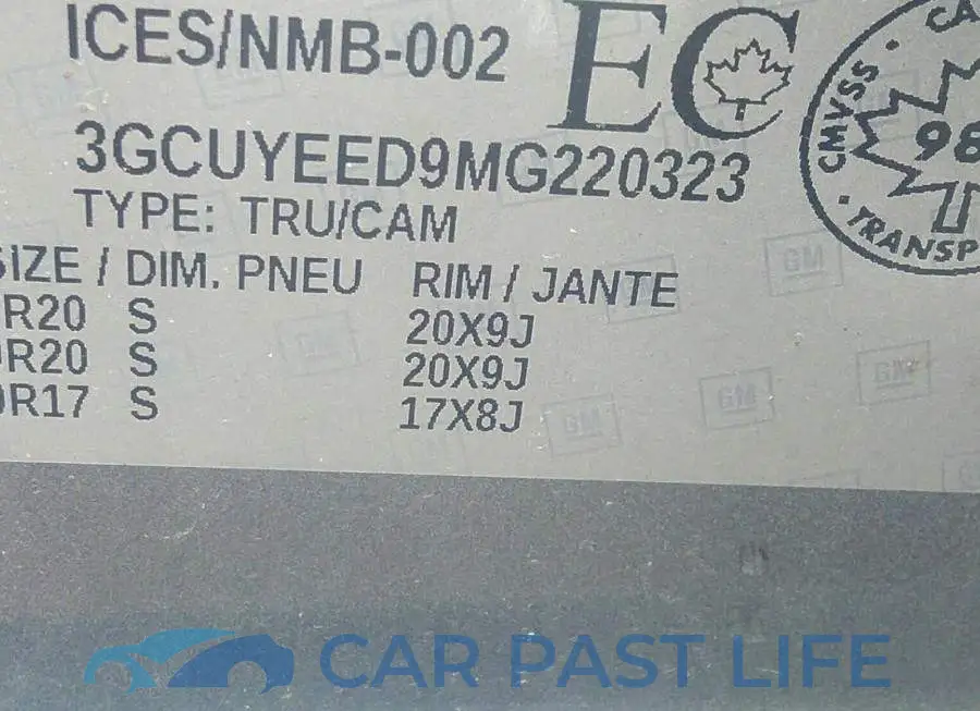3GCUYEED9MG220323# 9