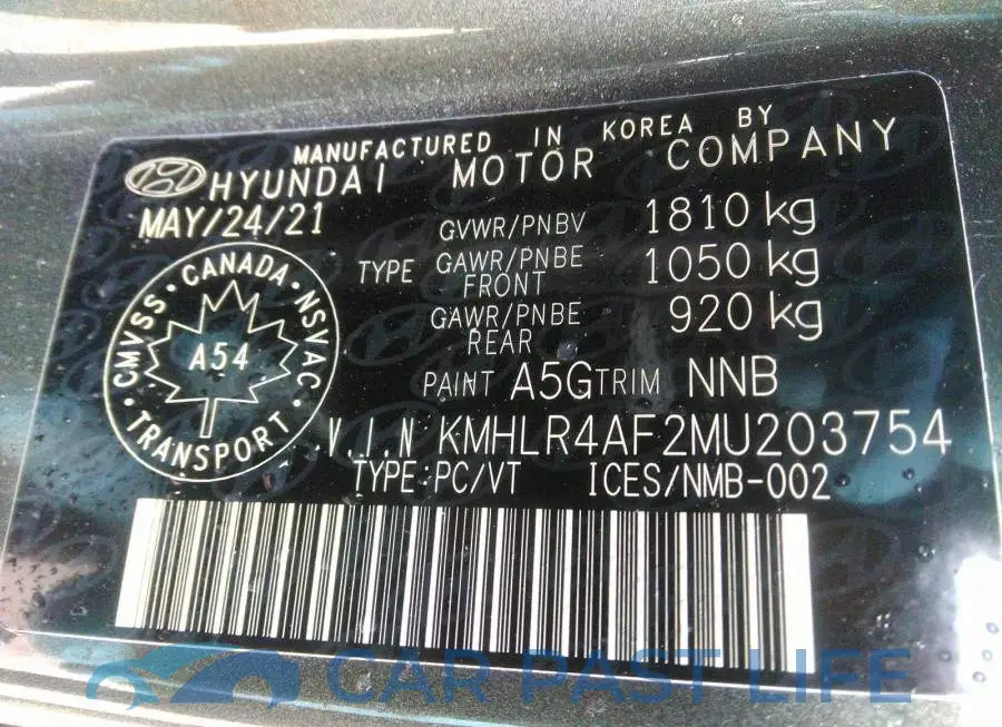 KMHLR4AF2MU203754# 9