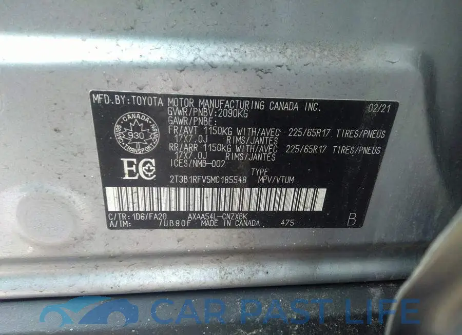 2T3B1RFV5MC185548# 9