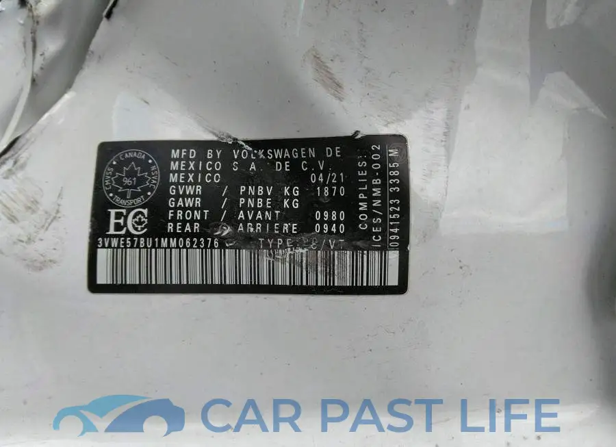 3VWE57BU1MM062376# 9