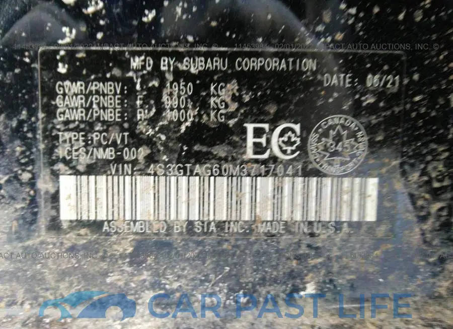 4S3GTAG60M3717041# 9