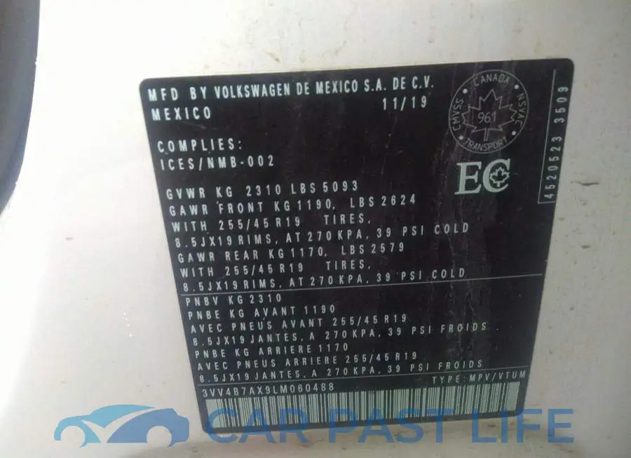 3VV4B7AX9LM060488# 9