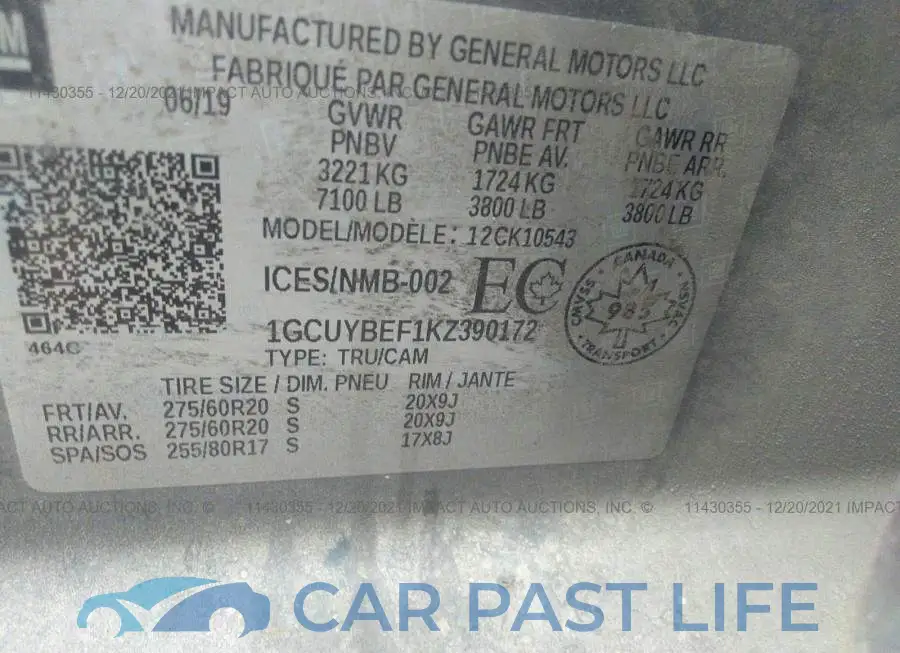 1GCUYBEF1KZ390172# 9