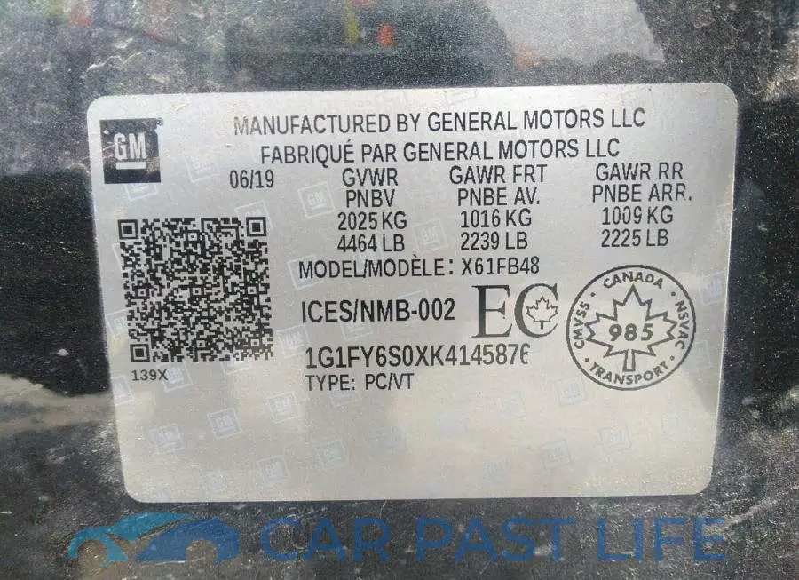 1G1FY6S0XK4145876# 9