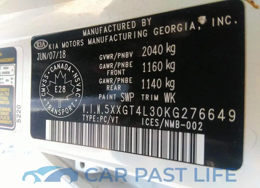 5XXGT4L30KG276649# 9