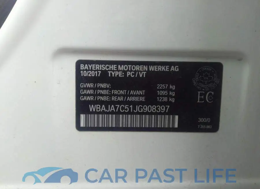 WBAJA7C51JG908397# 9
