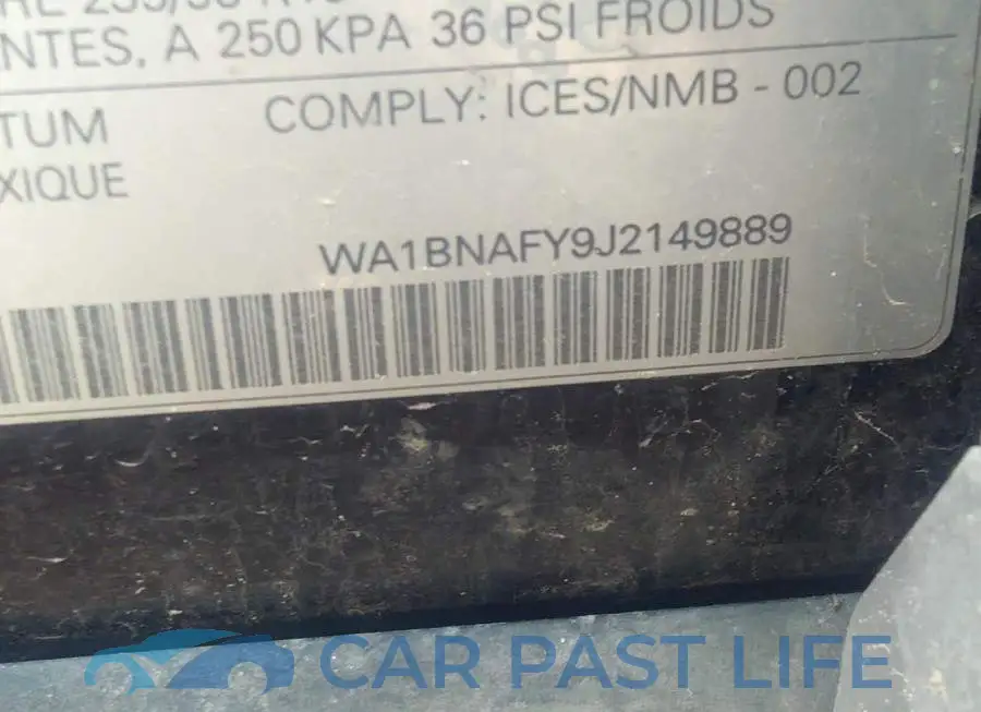 WA1BNAFY9J2149889# 9