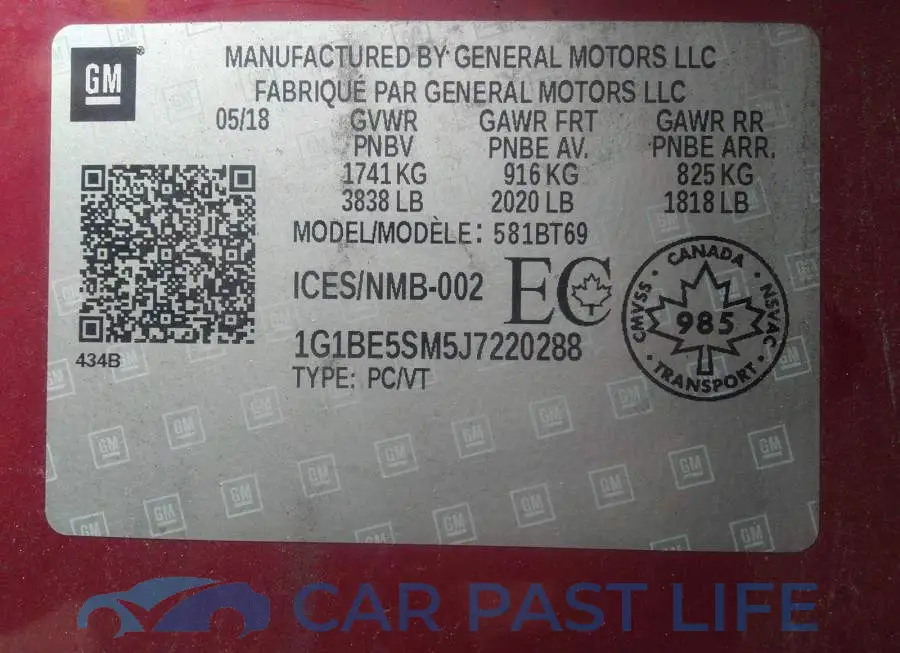 1G1BE5SM5J7220288# 9