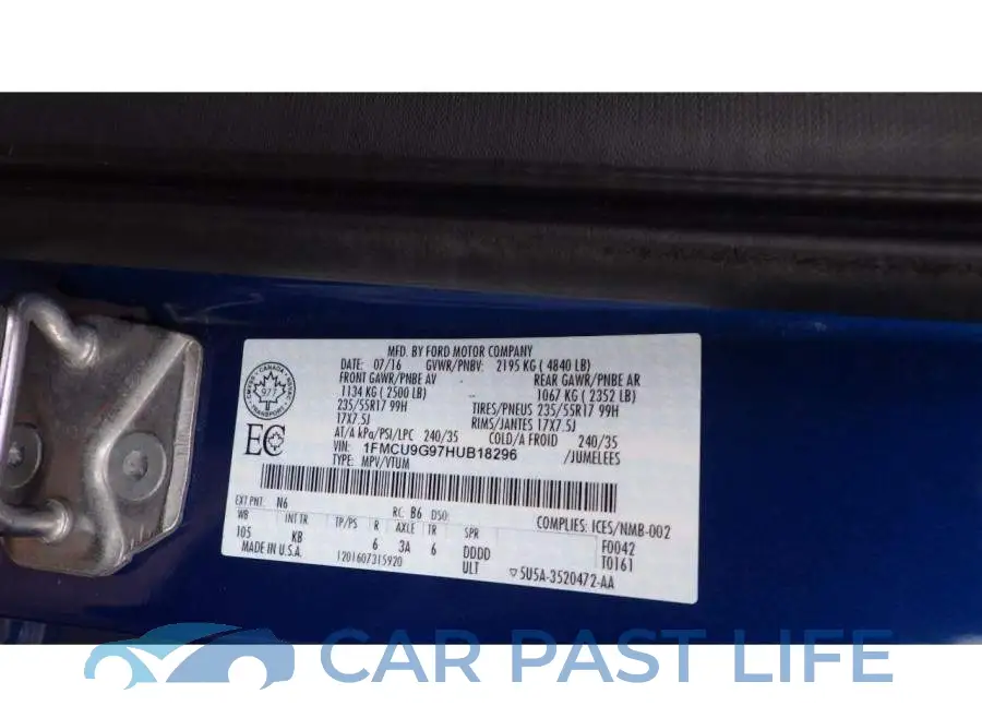 1FMCU9G97HUB18296# 8