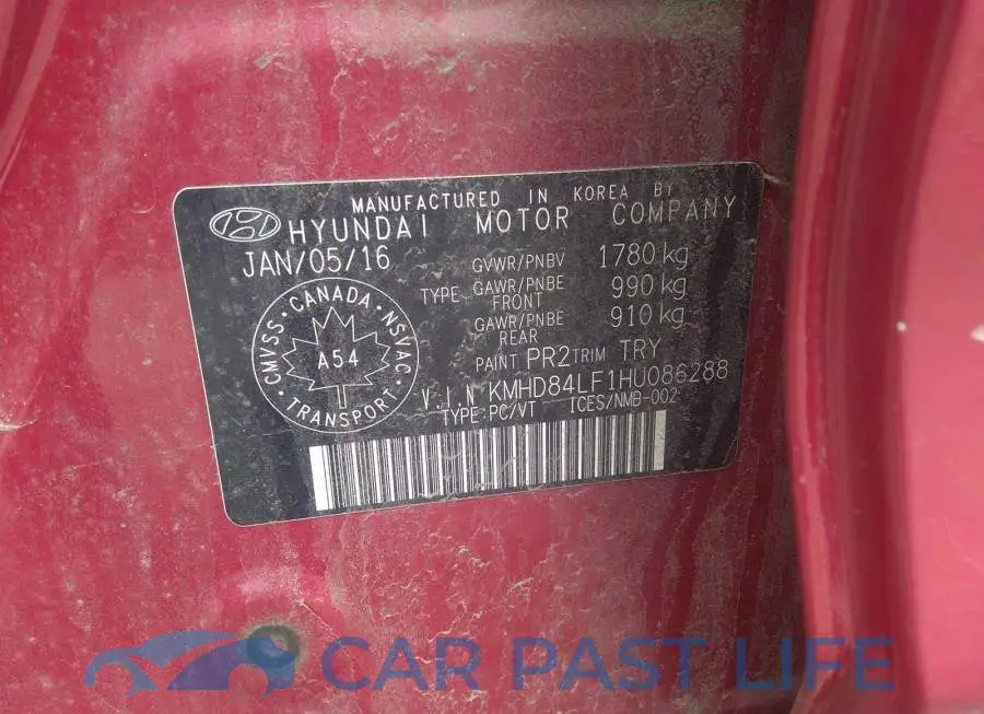 KMHD84LF1HU086288# 9