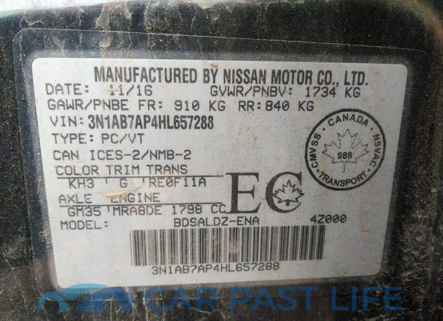 3N1AB7AP4HL657288# 9