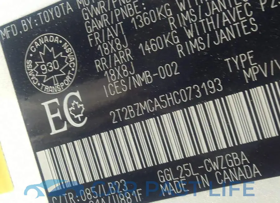 2T2BZMCA5HC073193# 9