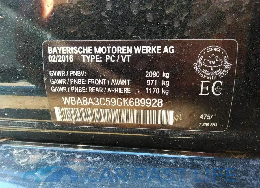 WBA8A3C59GK689928# 9