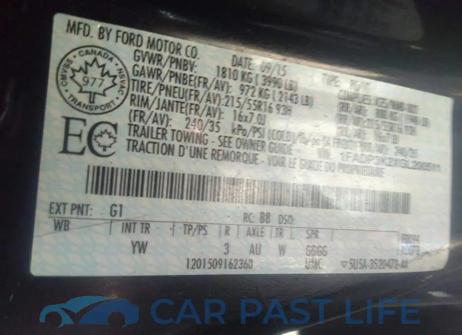 1FADP3K2XGL200511# 9