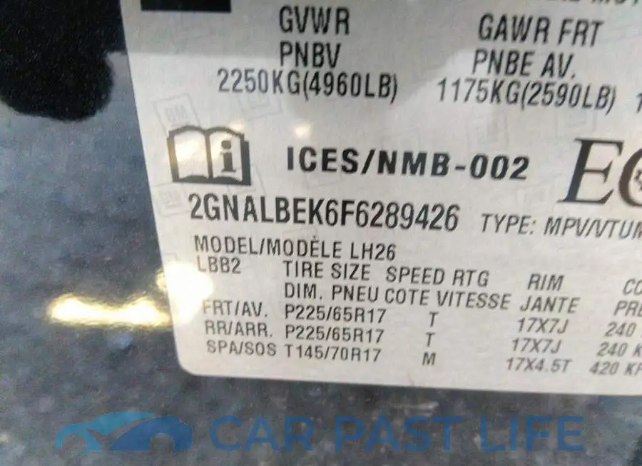 2GNALBEK6F6289426# 9