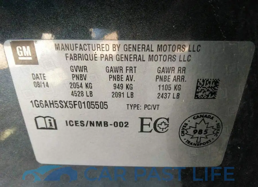 1G6AH5SX5F0105505# 9