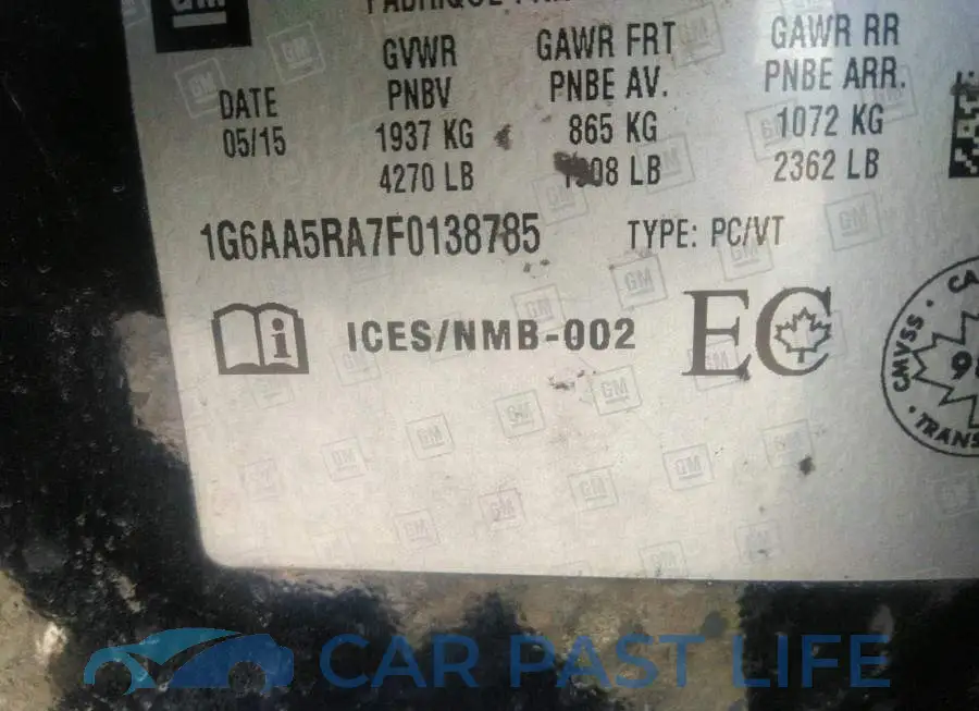 1G6AA5RA7F0138785# 9
