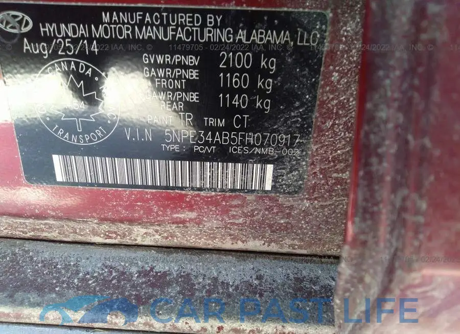 5NPE34AB5FH070917# 9