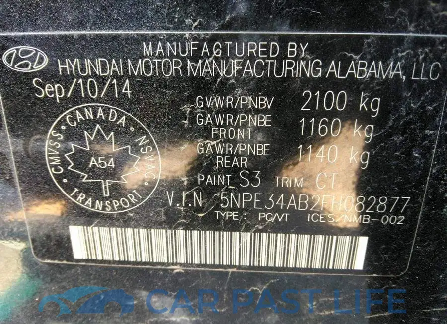 5NPE34AB2FH082877# 9