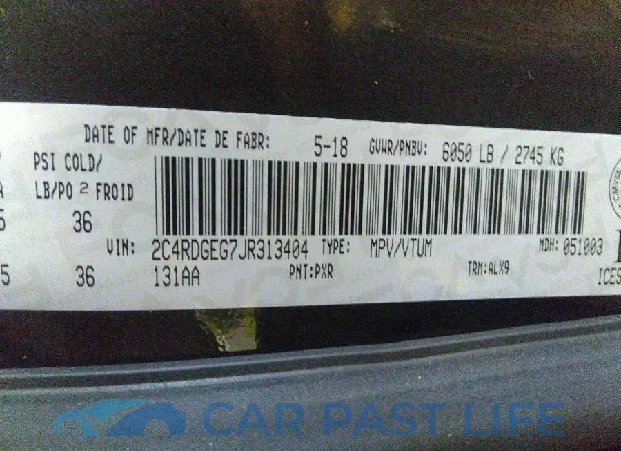 2C4RDGEG7JR313404# 9