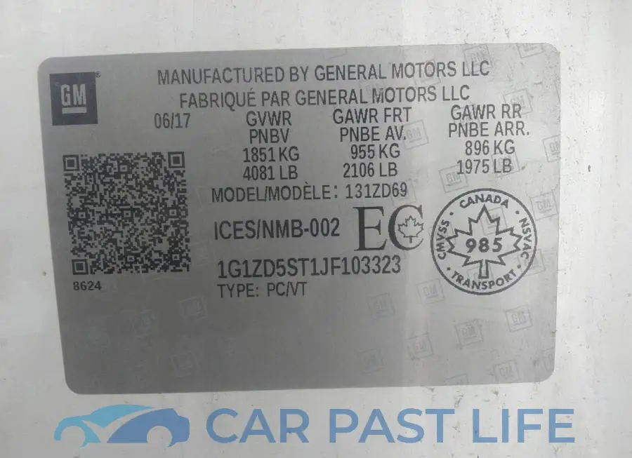 1G1ZD5ST1JF103323# 9