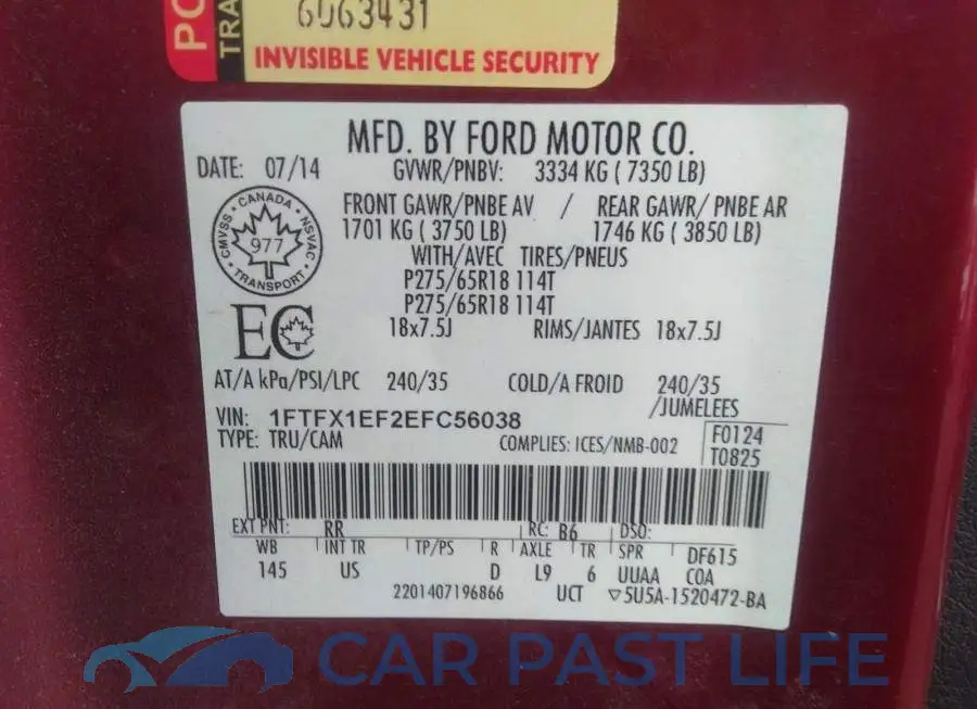 1FTFX1EF2EFC56038# 9