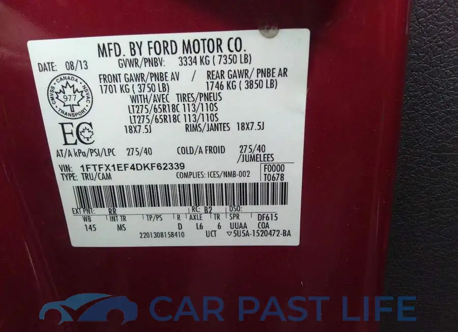 1FTFX1EF4DKF62339# 9