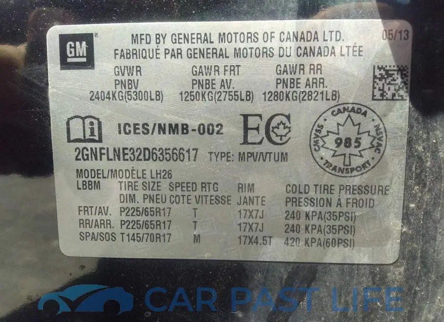 2GNFLNE32D6356617# 9