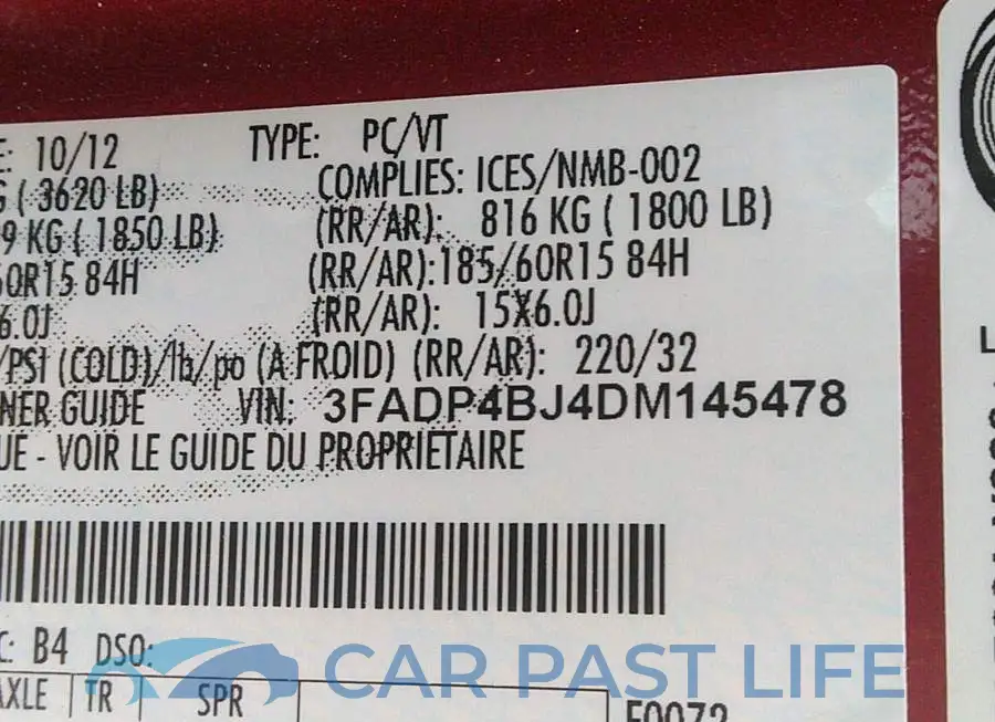 3FADP4BJ4DM145478# 9