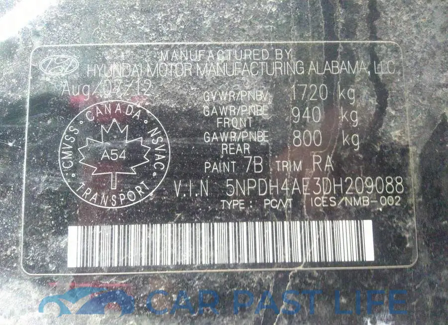 5NPDH4AE3DH209088# 9
