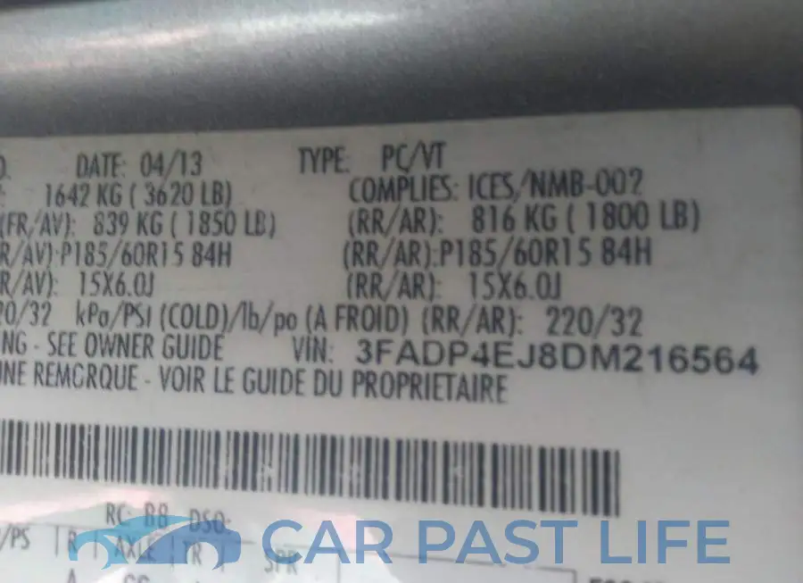 3FADP4EJ8DM216564# 9