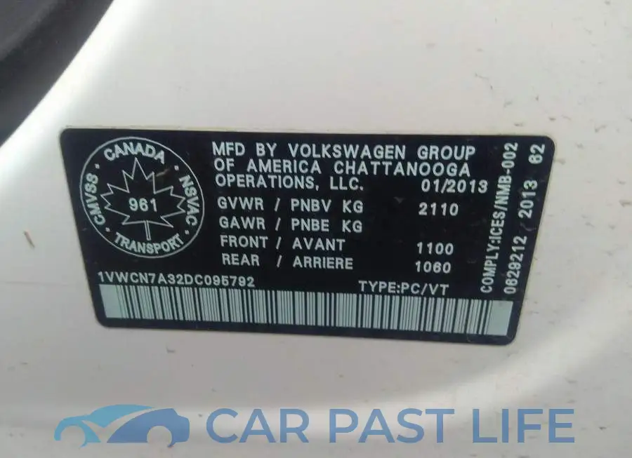 1VWCN7A32DC095792# 9