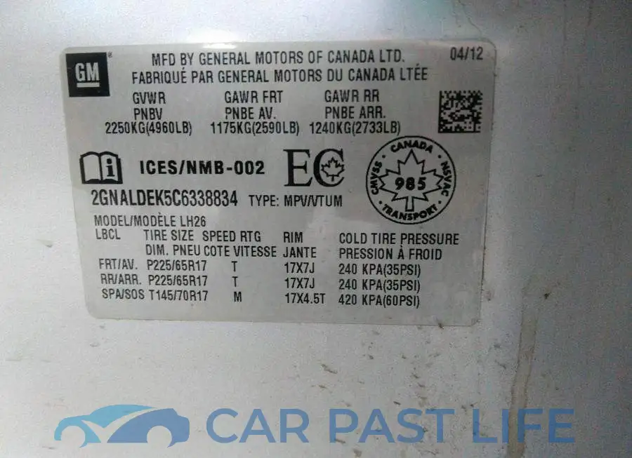 2GNALDEK5C6338834# 9