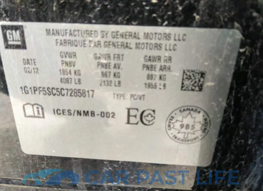 1G1PF5SC5C7285817# 9