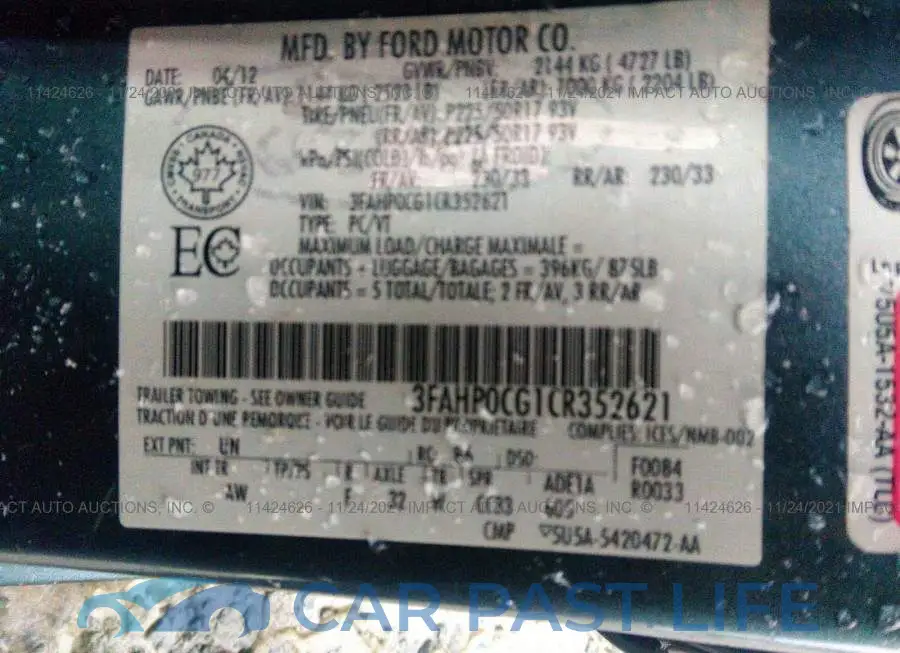 3FAHP0CG1CR352621# 9