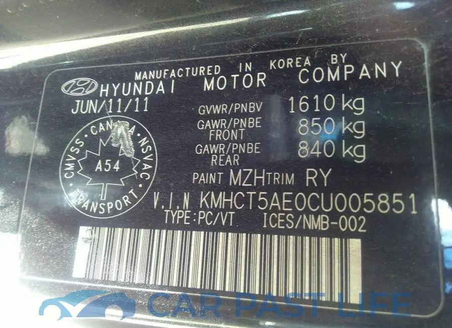 KMHCT5AE0CU005851# 9