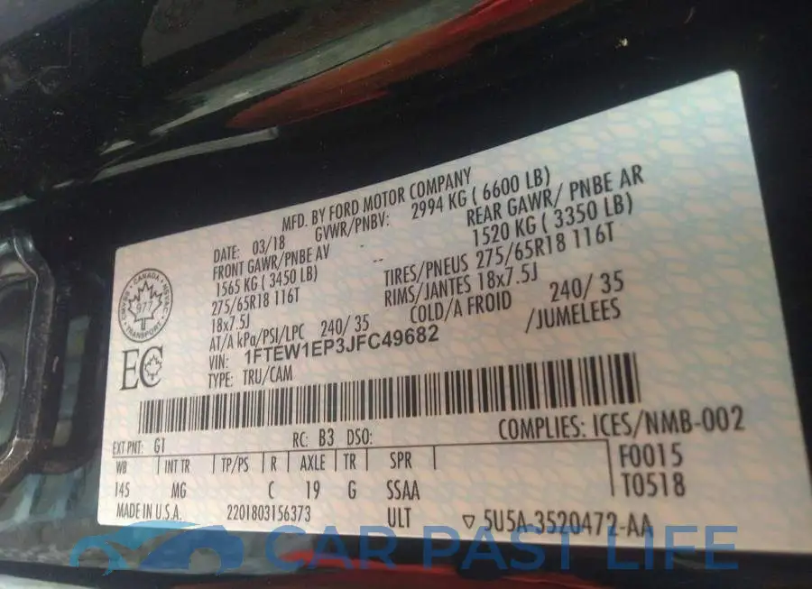 1FTEW1EP3JFC49682# 9