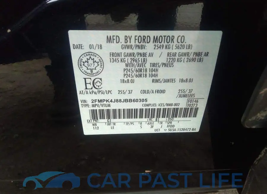2FMPK4J88JBB60305# 9