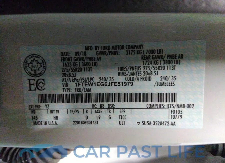 1FTEW1EG6JFE51979# 9