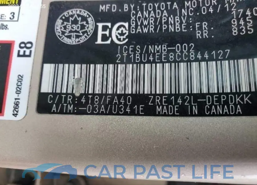 2T1BU4EE8CC844127# 9
